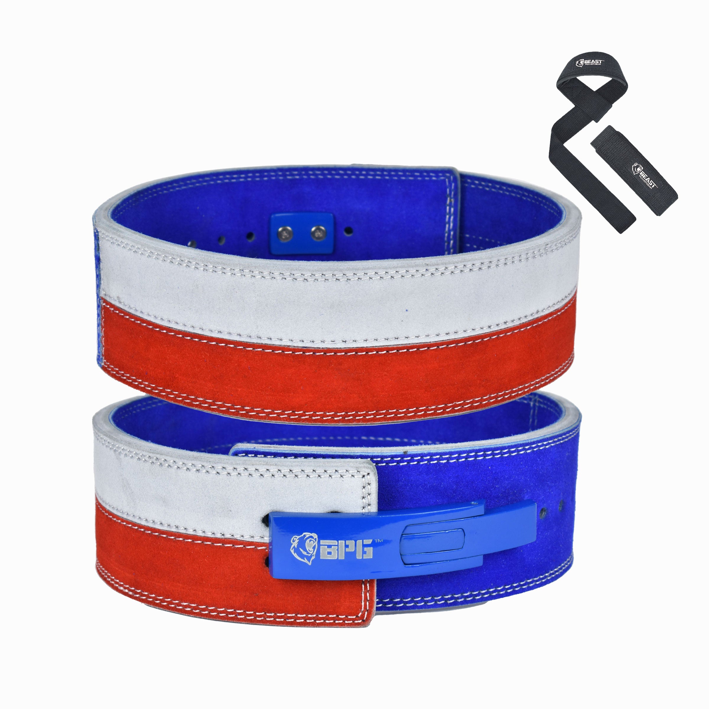 Weight Lifting/Power Lifting Belt Suede Double Prong Leather Belt - 4  Inches Wide, 10 MM - Maximum Support & Protection - Power Lifting Strap  Inzer