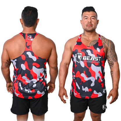 Red Camo Stringer Tank Top