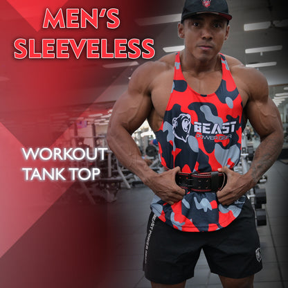 Red Camo Stringer Tank Top