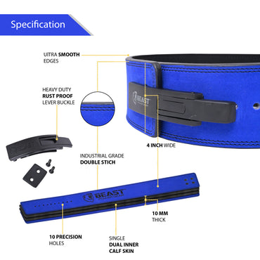 LEVER BELT -BLUE-10MM FREE STRAP