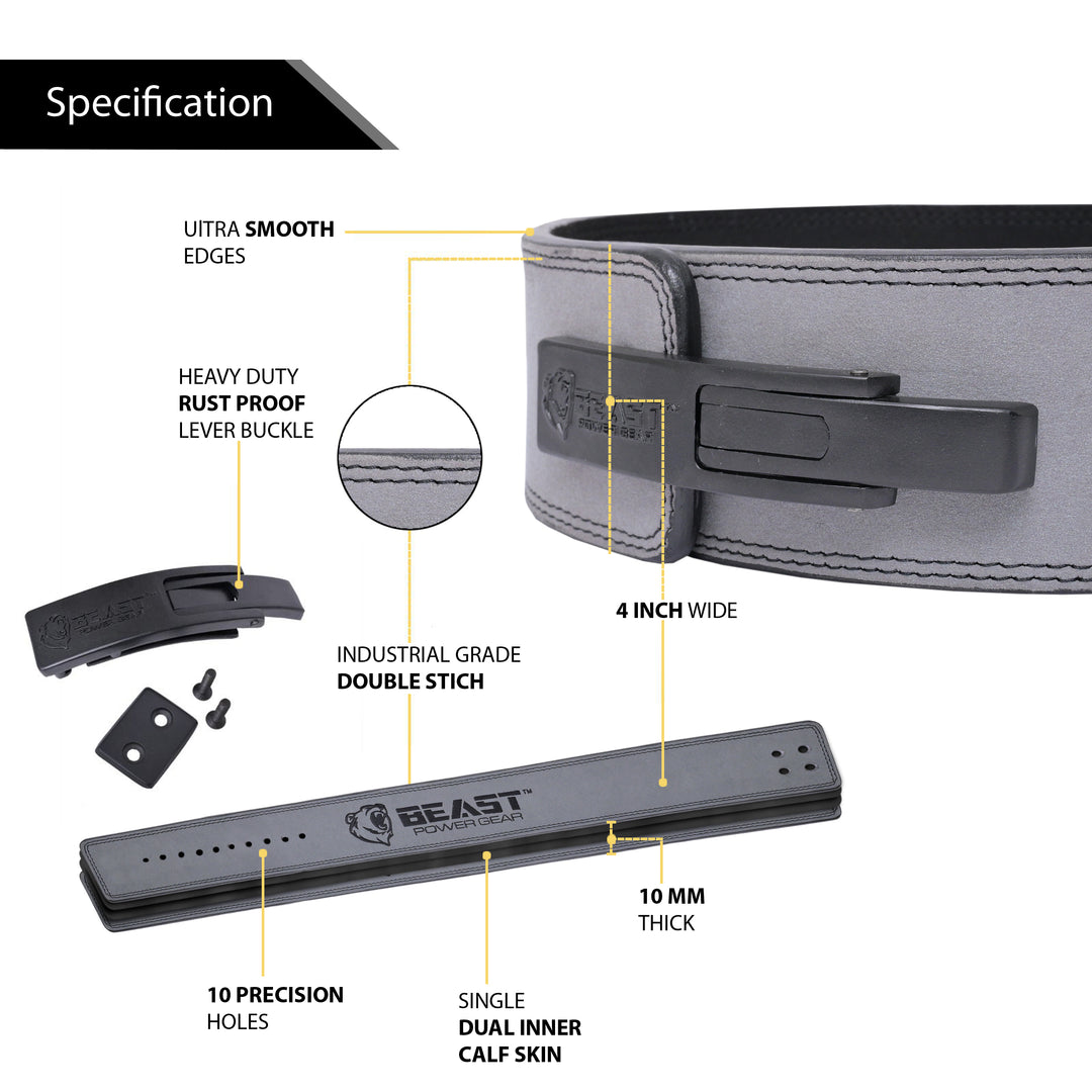 LEVER BELT -GRAY-10MM FREE STRAP