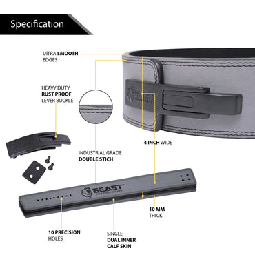 LEVER BELT -GRAY-10MM FREE STRAP