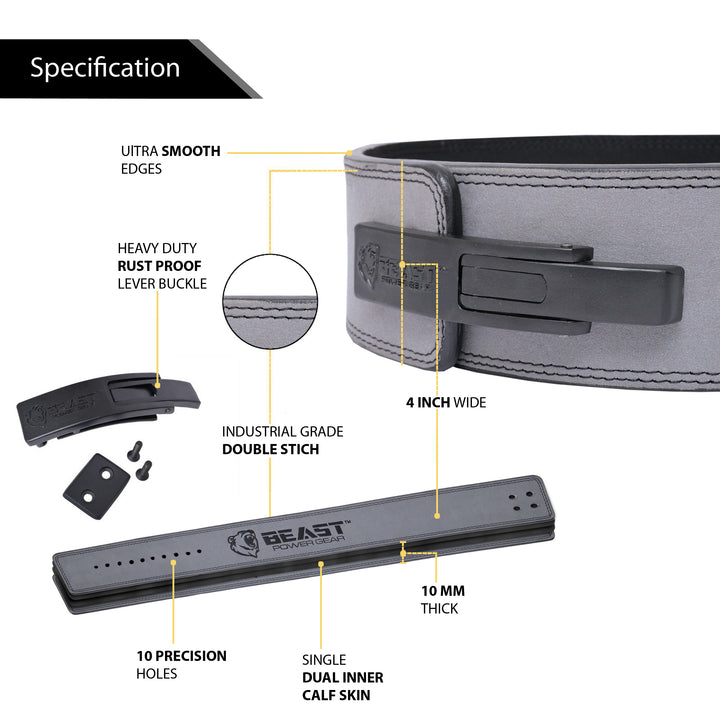 LEVER BELT -GRAY-10MM FREE STRAP