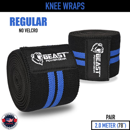 Knee Wraps 98" Black/Blue