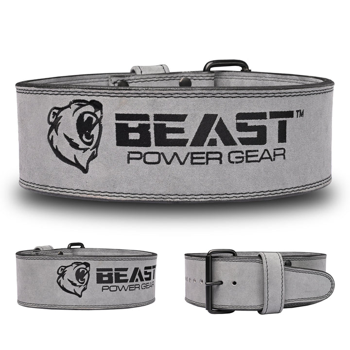 POWERLIFTING BELT 10MM GRAY- FREE STRAP