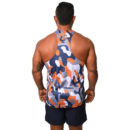 Orange/Blue Camo Stringer Tank Top