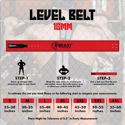 LEVER BELT -RED-10MM FREE STRAP