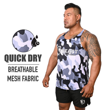 Gray Camo Stringer Tank Top