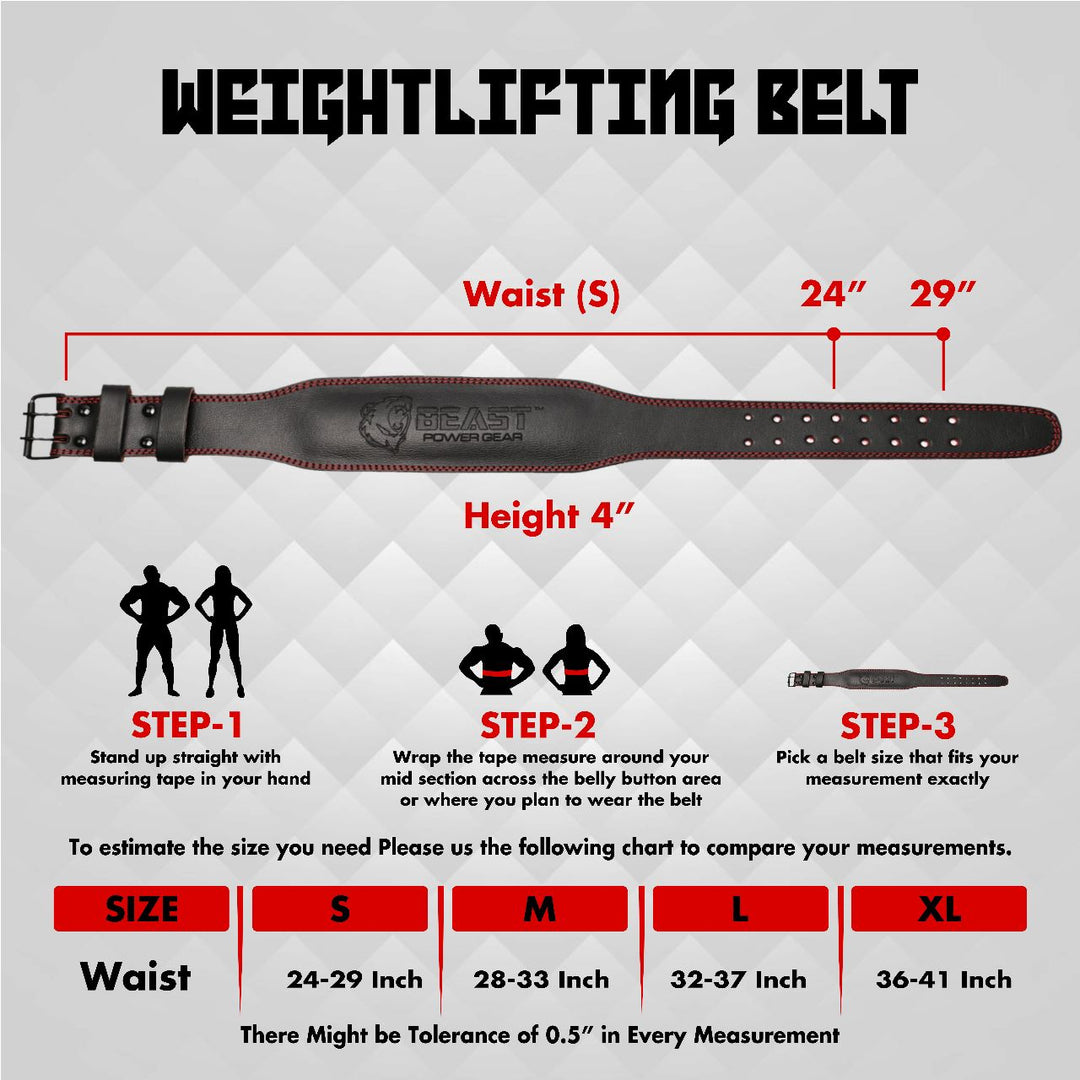 WEIGHTLIFTING BELT 4" - BLACK/RED