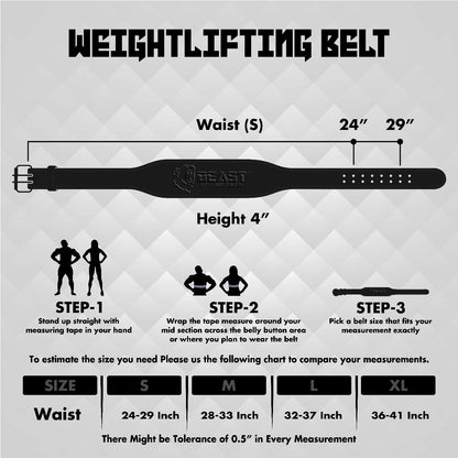 WEIGHTLIFTING BELT 4" - BLACK