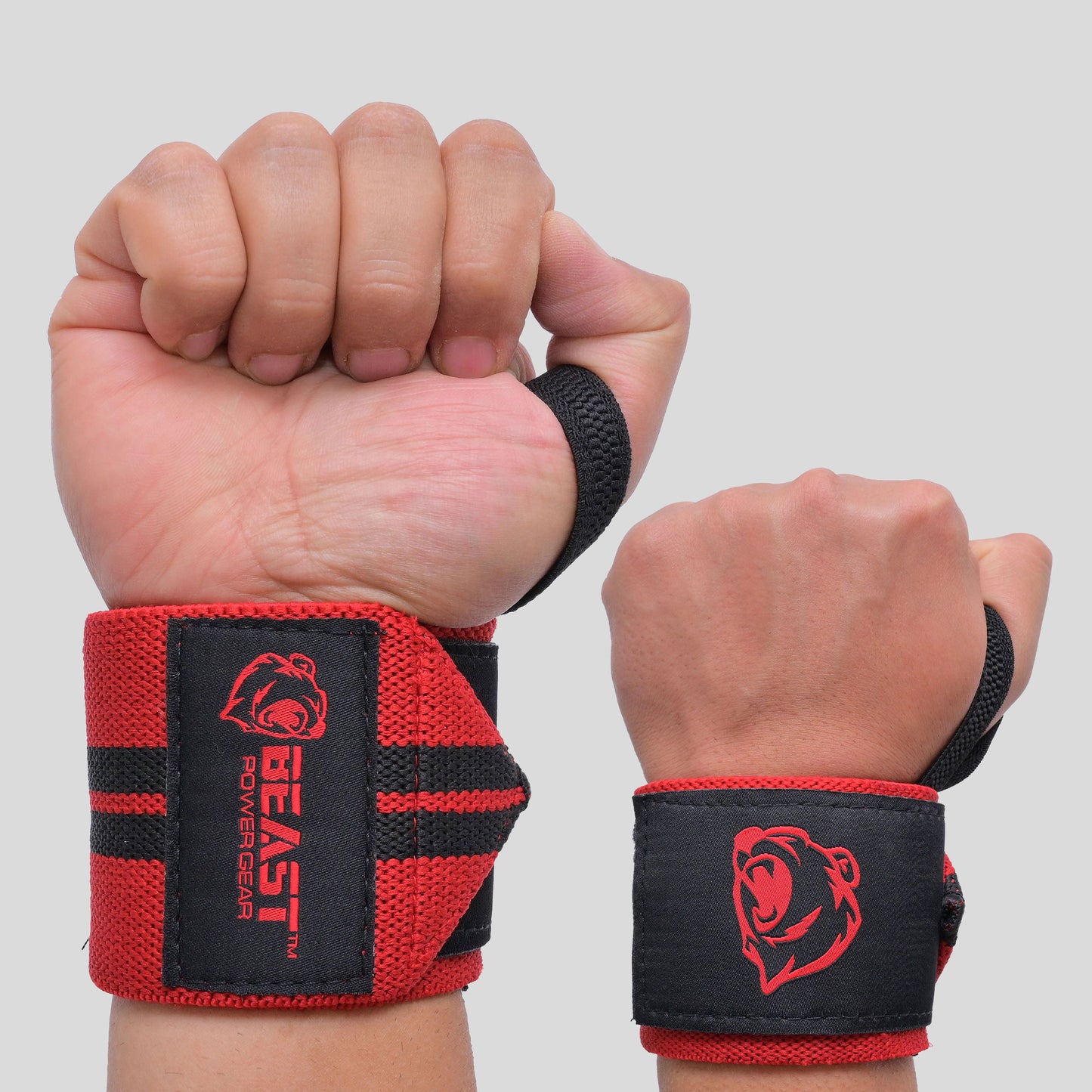 HEAVY DUTY WRIST WRAPS 18" (Red/Black)