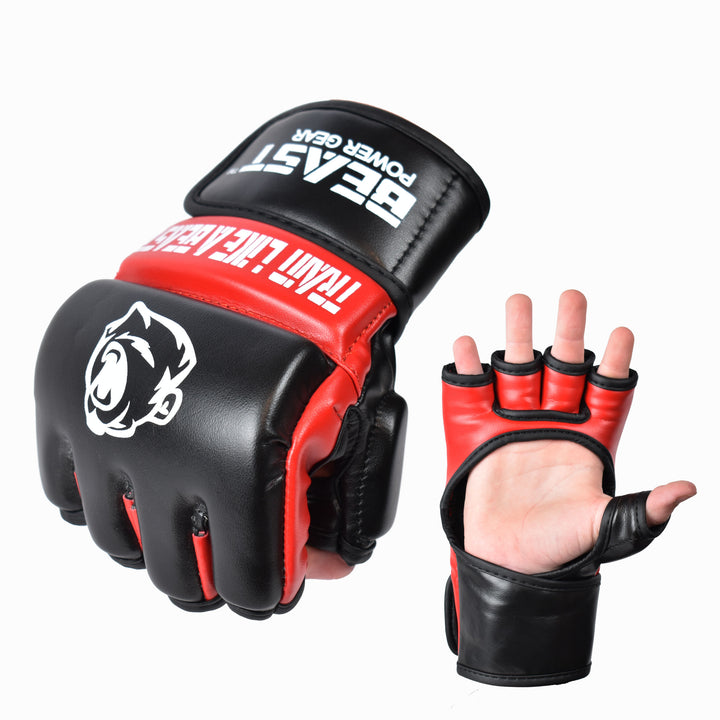 MMA GLOVES - BLACK/RED