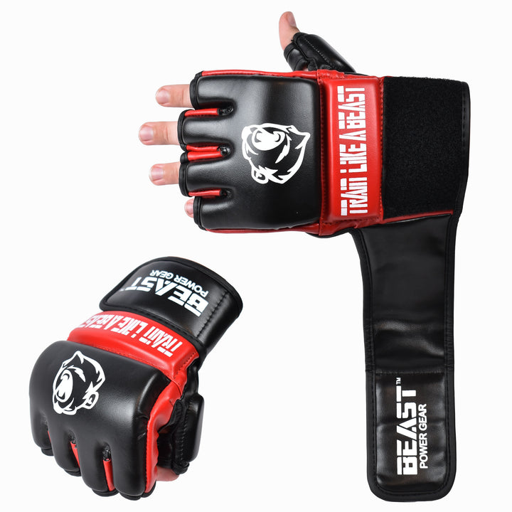 MMA GLOVES - BLACK/RED