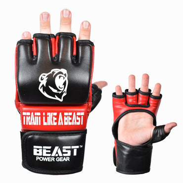 MMA GLOVES - BLACK/RED