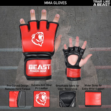 MMA GLOVES - RED/BLACK