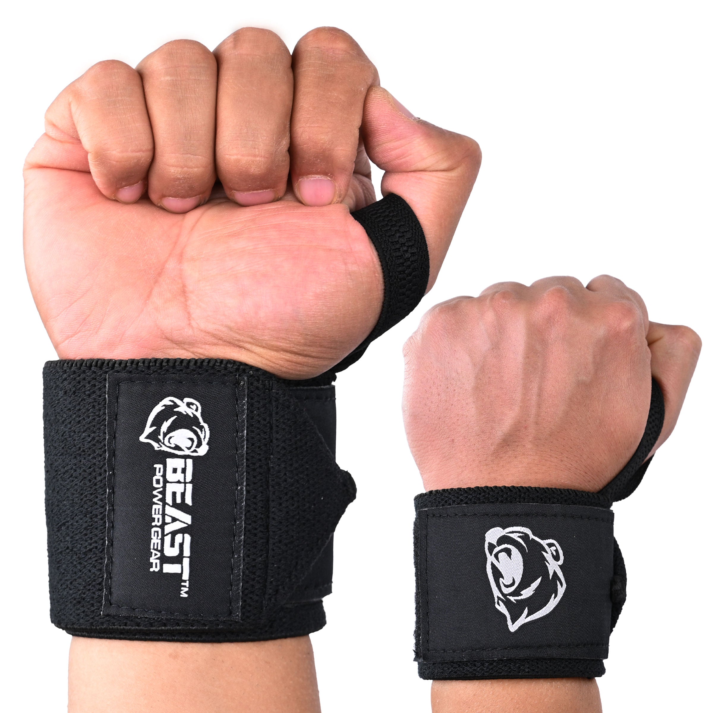 Beast Gear Wrist Wraps for Weightlifting - 20 Wrist Support Straps for  Weight Lifting with Thumb Loop